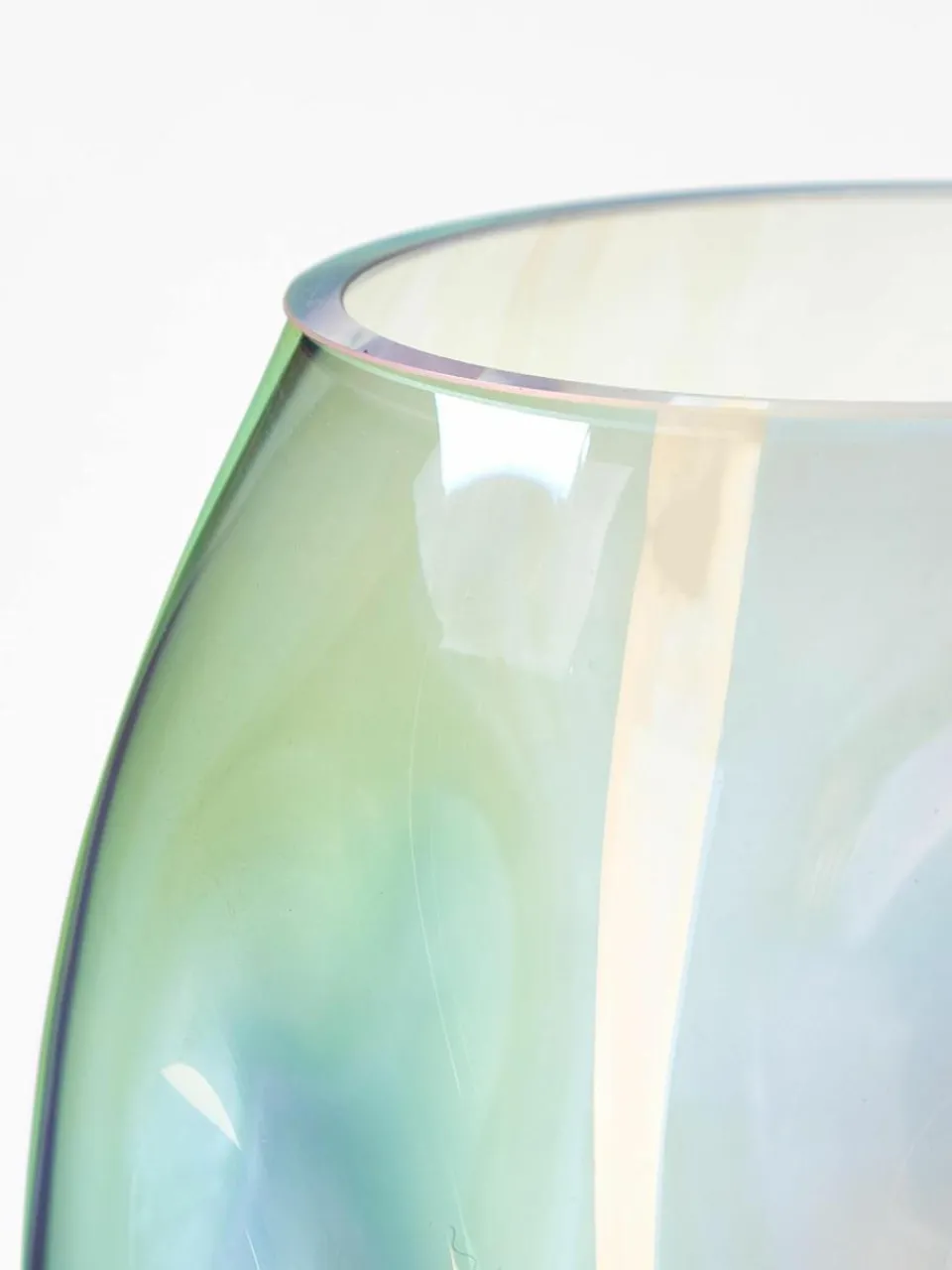Westwing Collection Mundgeblasene Glas-Vase Rainbow, H 17 cm