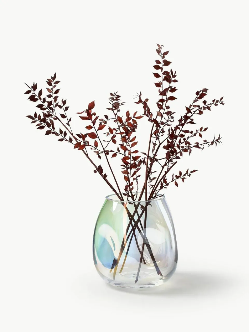 Westwing Collection Mundgeblasene Glas-Vase Rainbow, H 17 cm