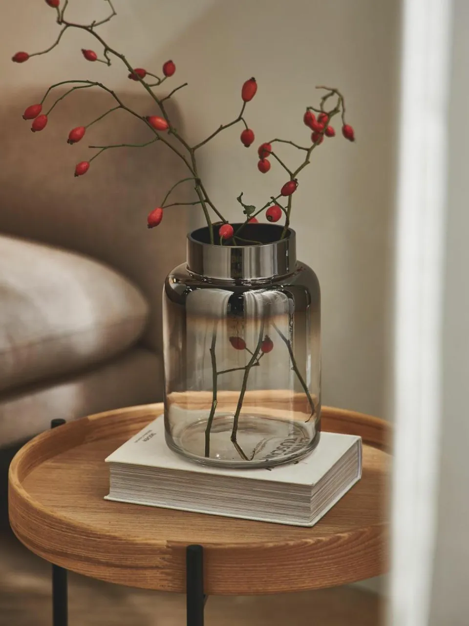 Westwing Collection Mundgeblasene Glas-Vase Uma, H 20 cm