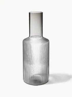 ferm LIVING Mundgeblasene Karaffe Ripple mit Rillenrelief, 1 L