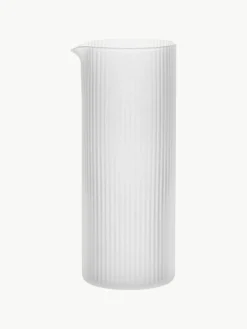 ferm LIVING Mundgeblasene Karaffe Ripple mit Rillenrelief, 400 ml