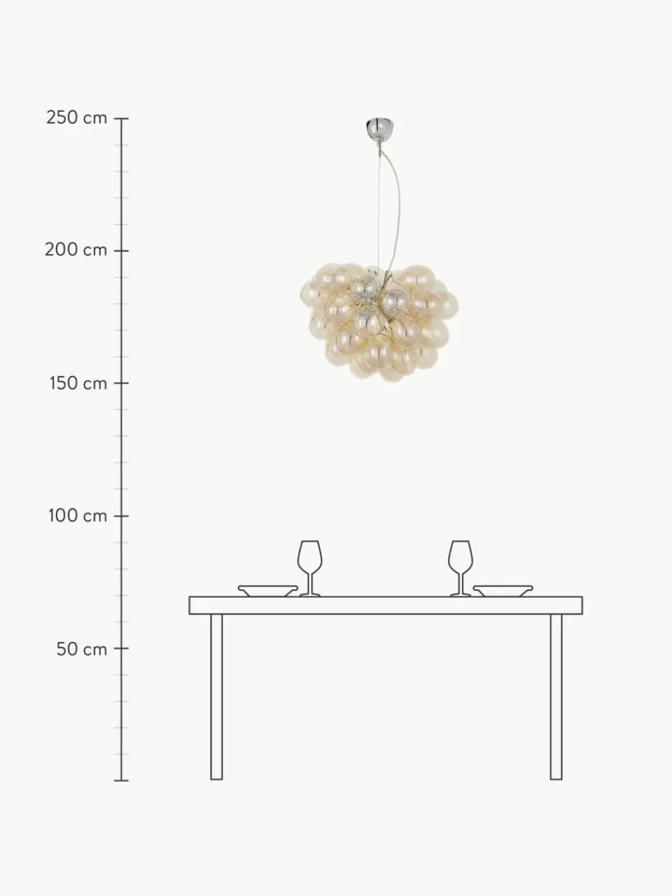 By Rydens Mundgeblasene LED-Pendelleuchte Gross