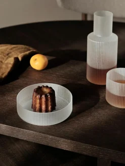 ferm LIVING Mundgeblasene Servierschälchen Ripple mit Rillenstruktur, 4 Stück