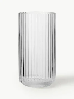 Lyngby Porcelaen Mundgeblasene Vase Lyngby, H 21 cm