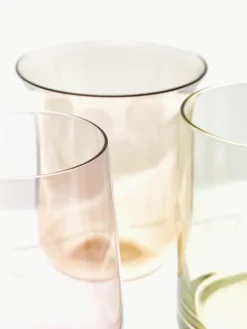 Bitossi Home Mundgeblasene Wassergläser Diseguale in unterschiedlichen Farben und Formen, 6er-Set