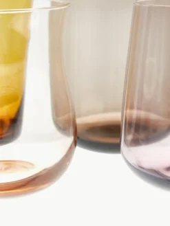 Bitossi Home Mundgeblasene Wassergläser Diseguale in unterschiedlichen Farben und Formen, 6er-Set