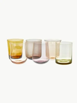 Bitossi Home Mundgeblasene Wassergläser Diseguale in unterschiedlichen Farben und Formen, 6er-Set