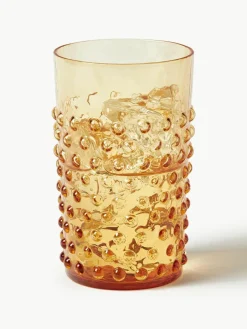 Anna von Lipa Mundgeblasene Wassergläser Hobnail, 6 Stück
