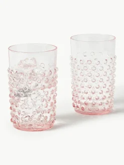 Anna von Lipa Mundgeblasene Wassergläser Hobnail, 6 Stück