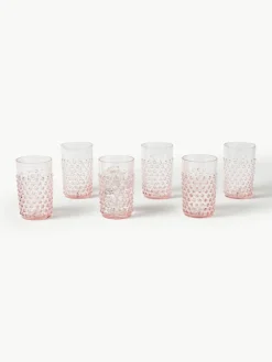 Anna von Lipa Mundgeblasene Wassergläser Hobnail, 6 Stück