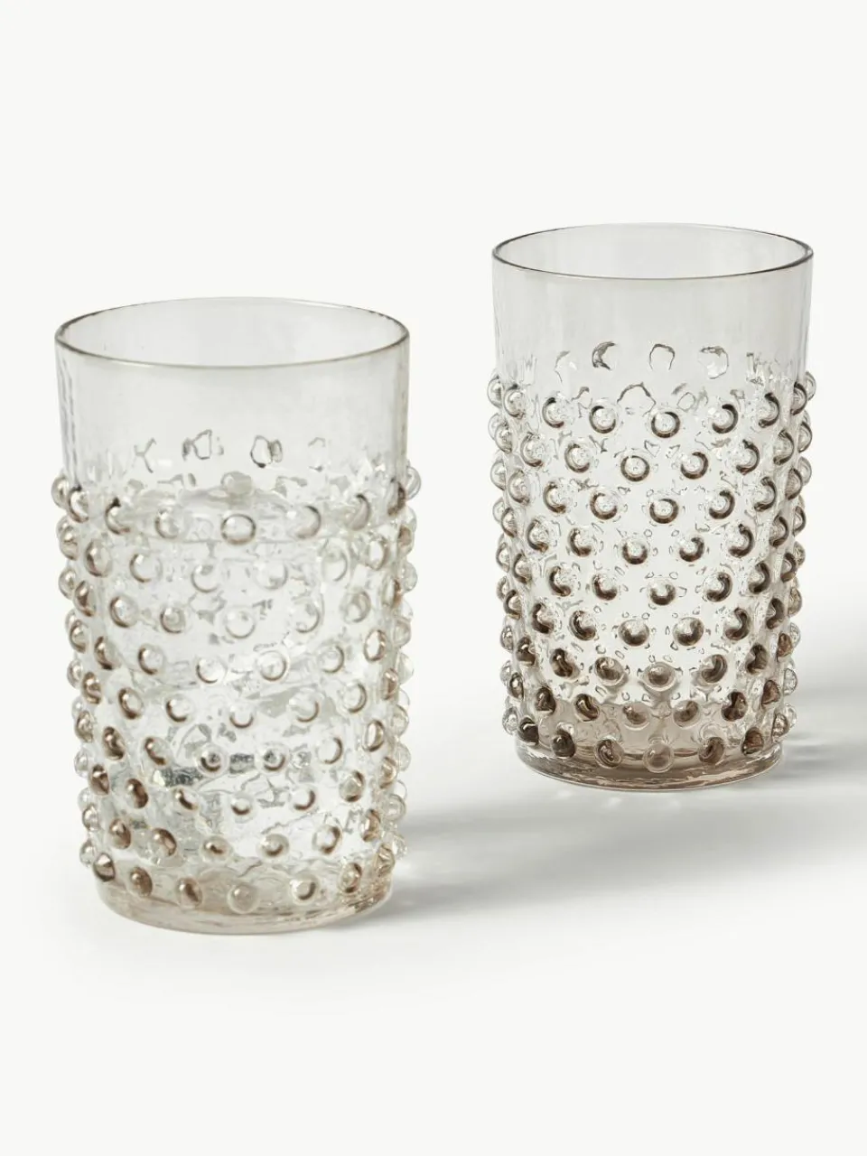 Anna von Lipa Mundgeblasene Wassergläser Hobnail, 6 Stück