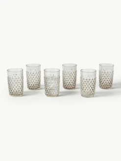 Anna von Lipa Mundgeblasene Wassergläser Hobnail, 6 Stück