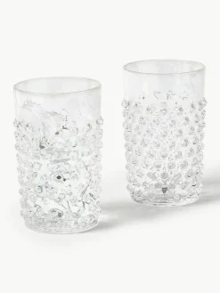 Anna von Lipa Mundgeblasene Wassergläser Hobnail, 6 Stück