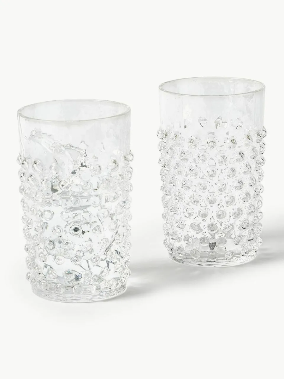 Anna von Lipa Mundgeblasene Wassergläser Hobnail, 6 Stück