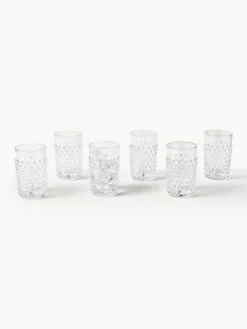 Anna von Lipa Mundgeblasene Wassergläser Hobnail, 6 Stück