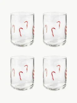 Westwing Collection Mundgeblasene Wassergläser Candy, 4 Stück