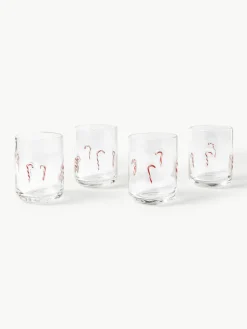 Westwing Collection Mundgeblasene Wassergläser Candy, 4 Stück