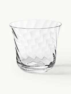 Westwing Collection Mundgeblasene Wassergläser Swirl, 4 Stück