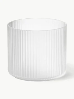 ferm LIVING Mundgeblasene Wassergläser Ripple mit Rillenrelief, 4 Stück
