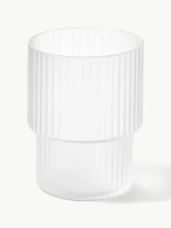 ferm LIVING Mundgeblasene Wassergläser Ripple mit Rillenrelief, 4er-Set