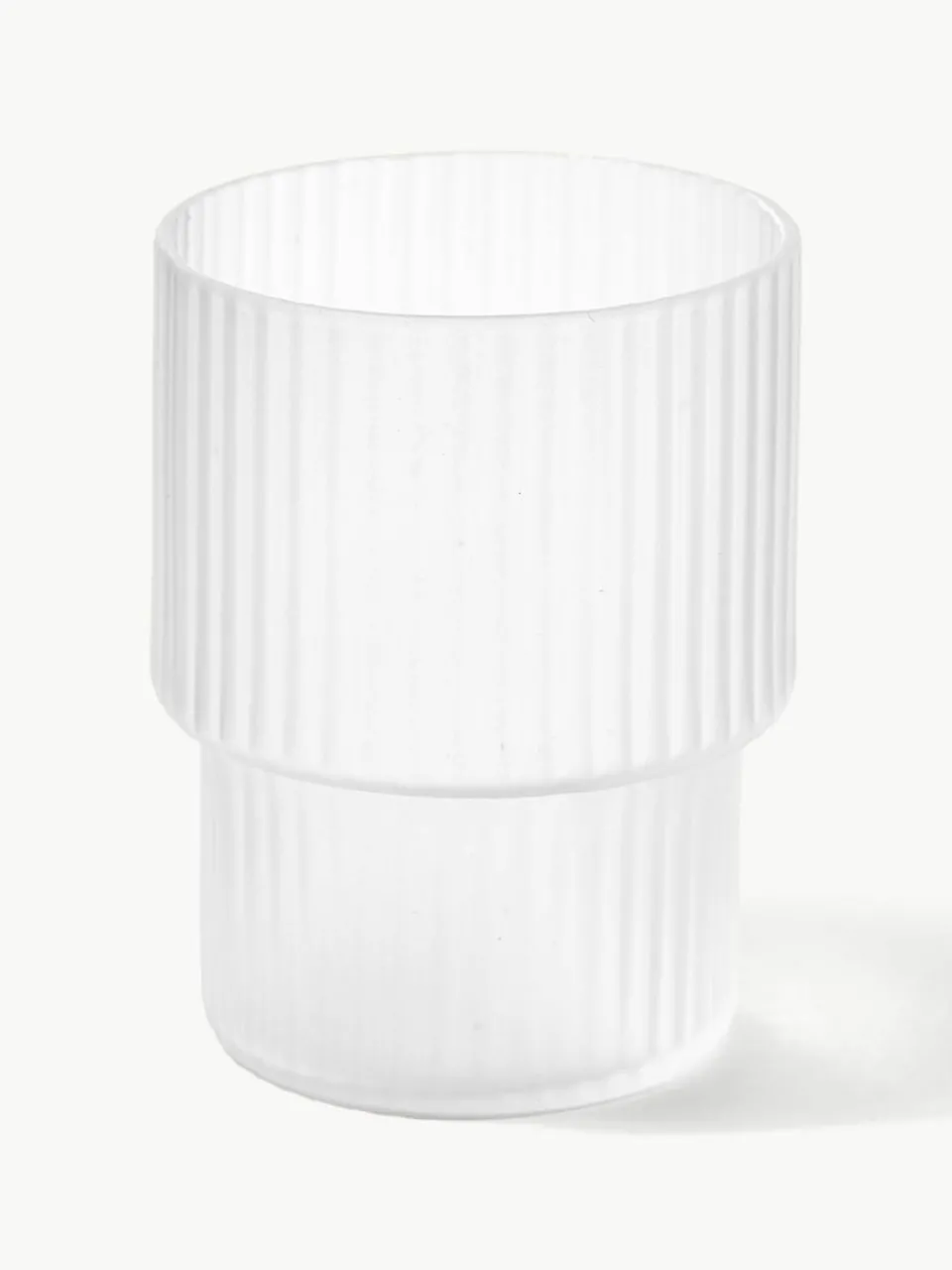ferm LIVING Mundgeblasene Wassergläser Ripple mit Rillenrelief, 4er-Set