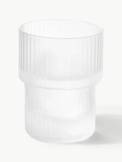ferm LIVING Mundgeblasene Wassergläser Ripple mit Rillenrelief, 4er-Set