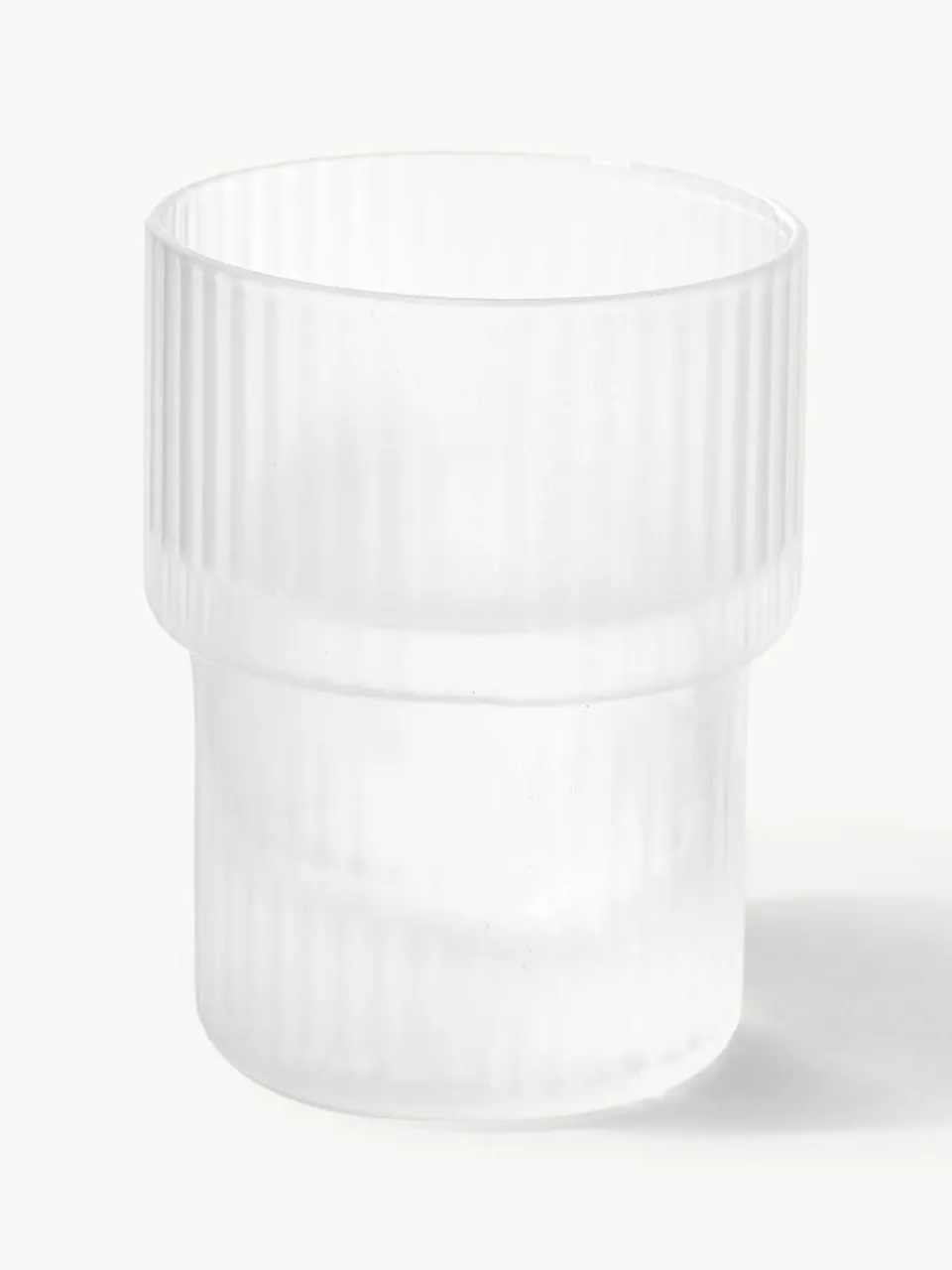 ferm LIVING Mundgeblasene Wassergläser Ripple mit Rillenrelief, 4er-Set