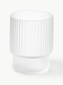 ferm LIVING Mundgeblasene Wassergläser Ripple mit Rillenrelief, 4er-Set