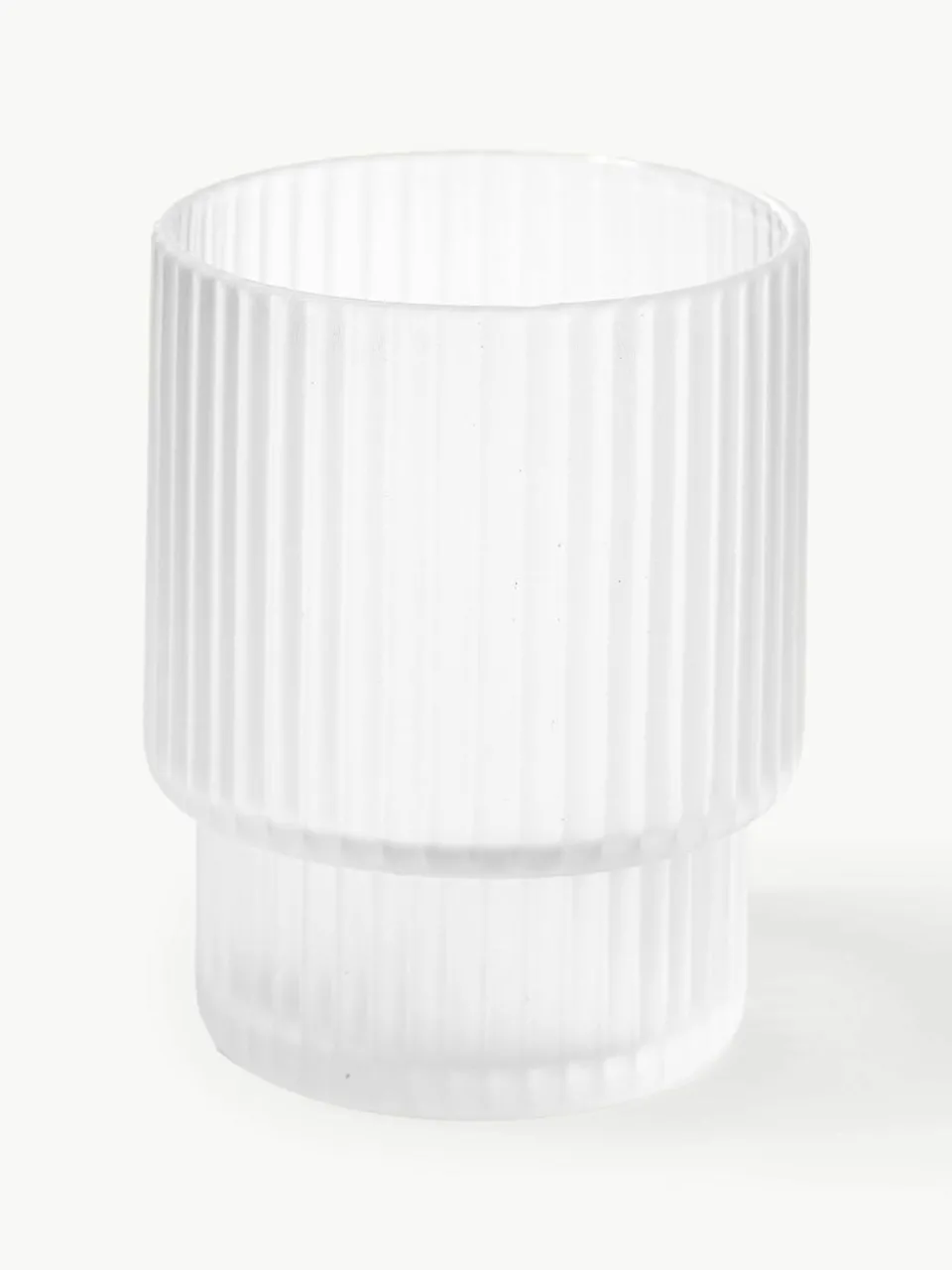 ferm LIVING Mundgeblasene Wassergläser Ripple mit Rillenrelief, 4er-Set