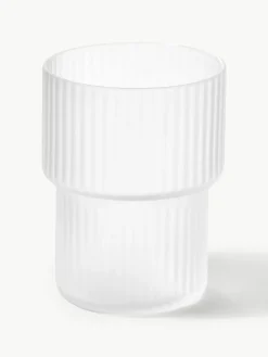ferm LIVING Mundgeblasene Wassergläser Ripple mit Rillenrelief, 4er-Set