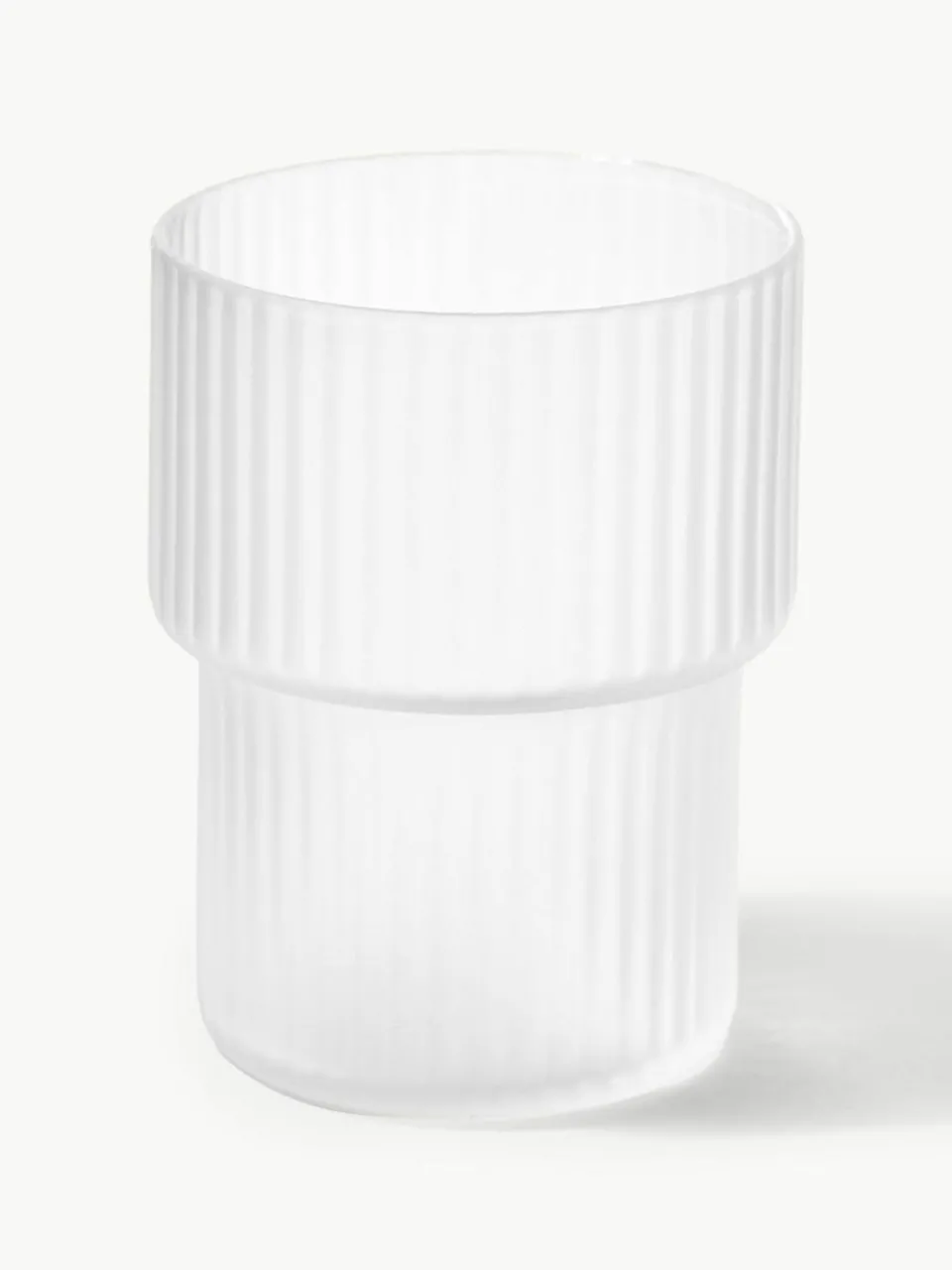 ferm LIVING Mundgeblasene Wassergläser Ripple mit Rillenrelief, 4er-Set
