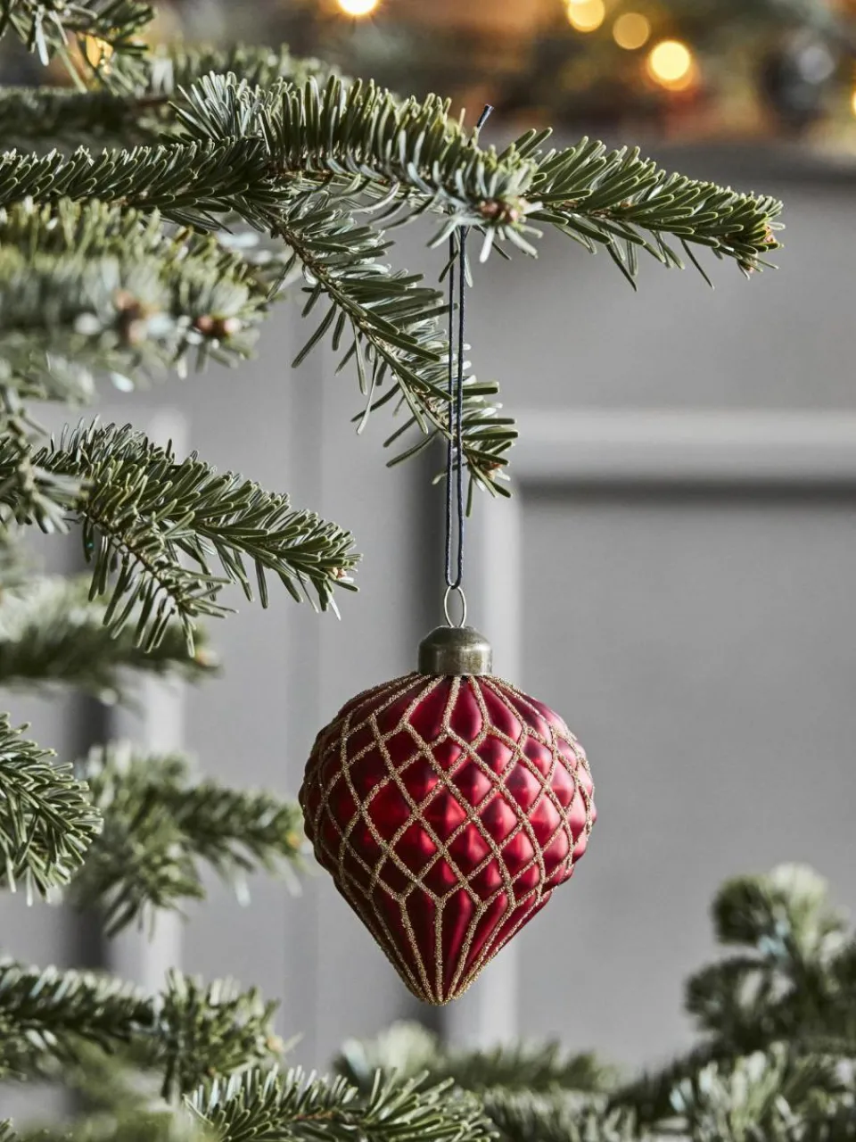 House Doctor Mundgeblasene Weihnachtsbaumanhänger Hinda, 4 Stück