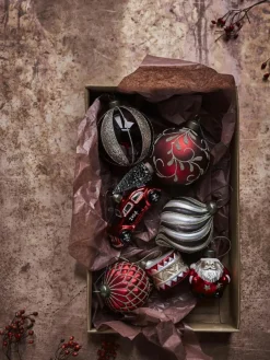 House Doctor Mundgeblasene Weihnachtsbaumanhänger Hinda, 4 Stück