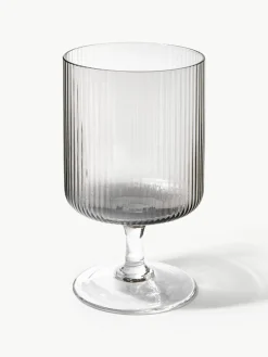 ferm LIVING Mundgeblasene Weingläser Ripple mit Rillenrelief, 2 Stück