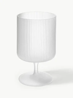ferm LIVING Mundgeblasene Weingläser Ripple mit Rillenrelief, 2 Stück