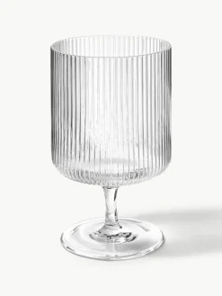 ferm LIVING Mundgeblasene Weingläser Ripple mit Rillenrelief, 2 Stück