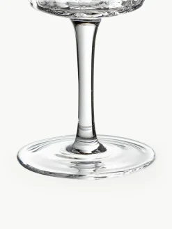 Westwing Collection Mundgeblasene Weingläser Scallop Glasses mit Rillenstruktur, 4 Stück