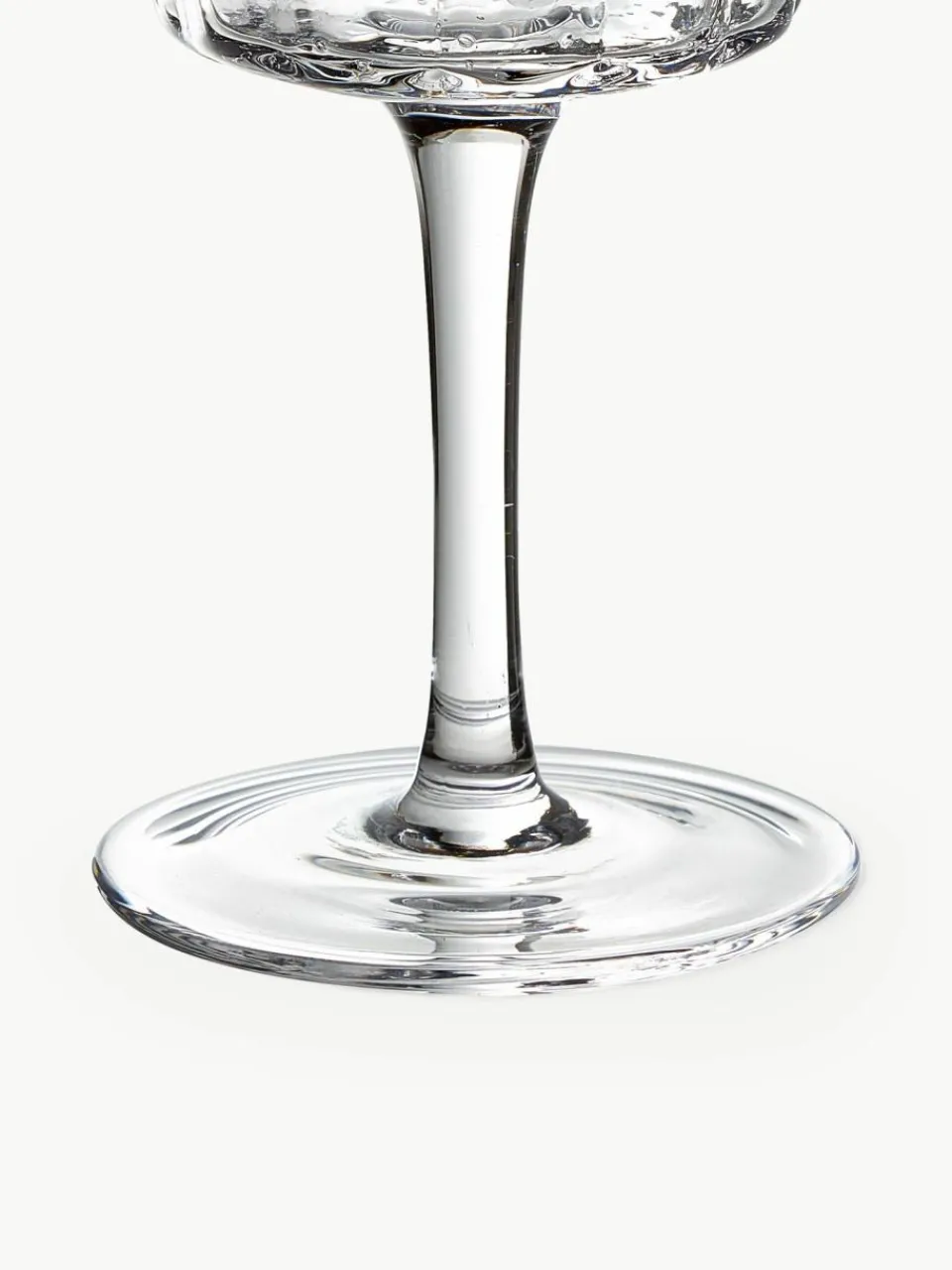 Westwing Collection Mundgeblasene Weingläser Scallop Glasses mit Rillenstruktur, 4 Stück