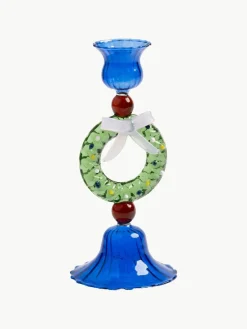 &k amsterdam Mundgeblasener Glas-Kerzenhalter Wreath