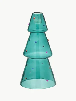 Anna + Nina Mundgeblasener Kerzenhalter Christmas Tree aus Borosilikatglas
