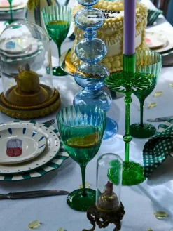 Anna + Nina Mundgeblasener Kerzenhalter Carousel aus Borosilikatglas