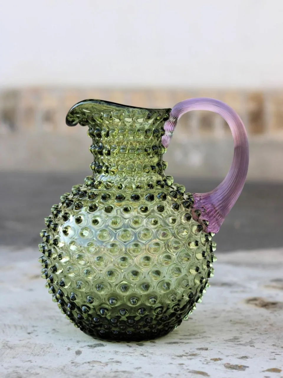 Anna von Lipa Mundgeblasener Krug Hobnail, 2 L