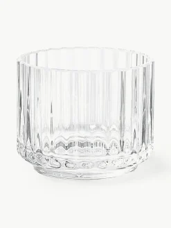 Lyngby Porcelaen Mundgeblasener Teelichthalter Lyngby mit geriffelter Oberfläche