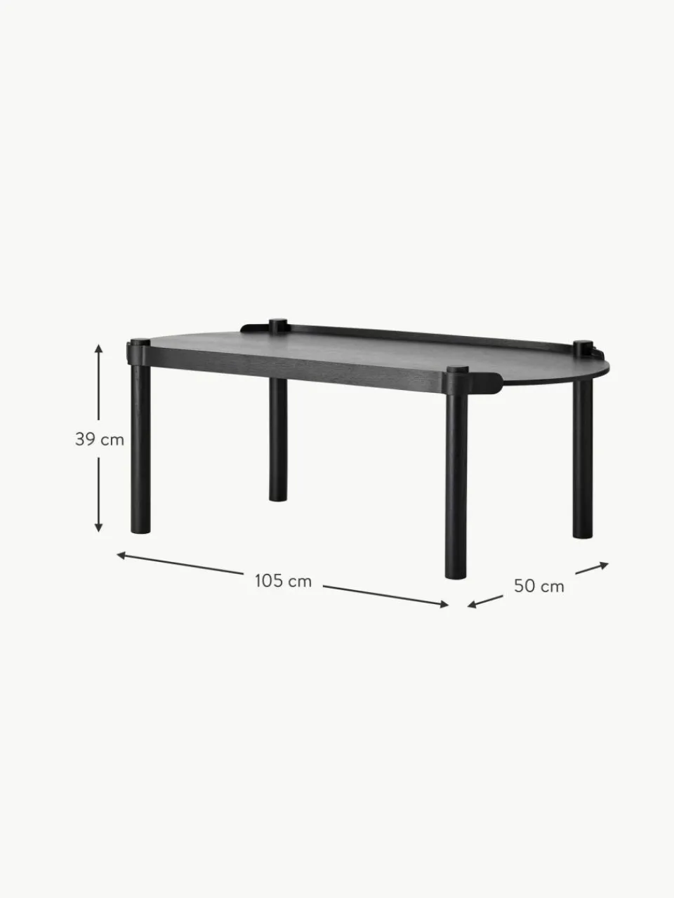 Cooee Design Ovaler Couchtisch Woody aus Eichenholz