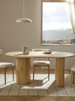 Westwing Collection Ovaler Esstisch Dunia aus Eichenholz, 180 x 110 cm