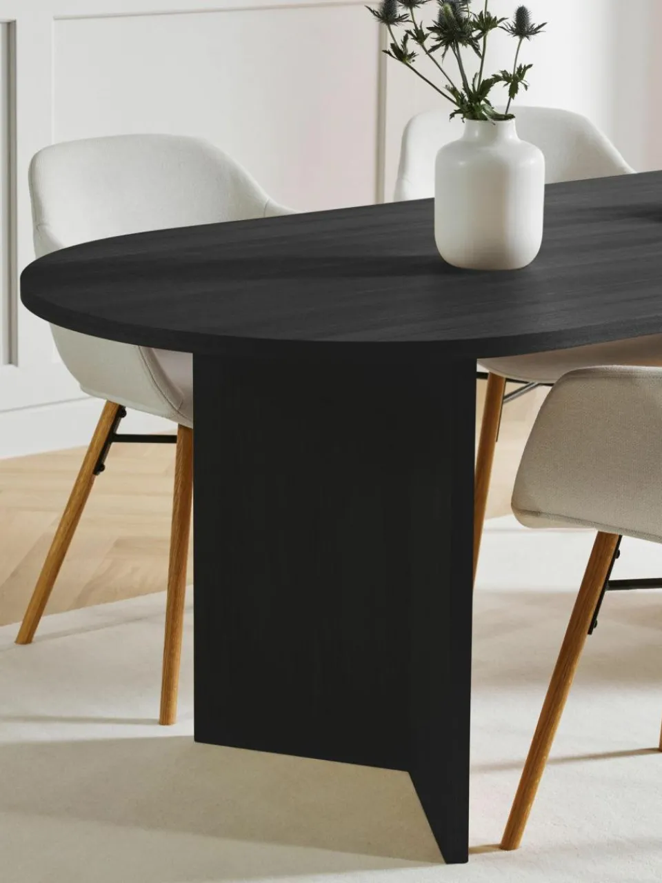 Westwing Collection Ovaler Holz-Esstisch Toni, 200 x 90 cm