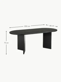 Westwing Collection Ovaler Holz-Esstisch Toni, 200 x 90 cm