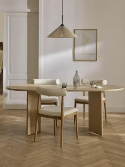 Westwing Collection Ovaler Holz-Esstisch Toni, 200 x 90 cm