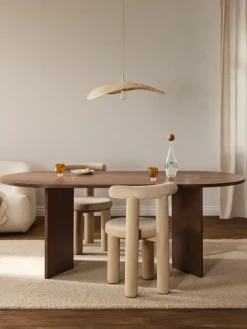 Westwing Collection Ovaler Holz-Esstisch Toni, 200 x 90 cm