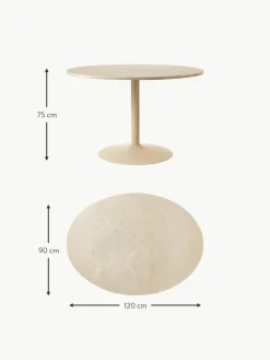 Westwing Collection Ovaler Marmor-Esstisch Miley, 120 x 90 cm